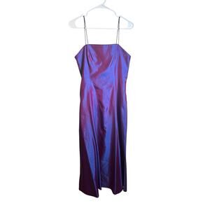 Vintage Alex Evenings Iridescent Purple Slip Dress Mermaid Size 10